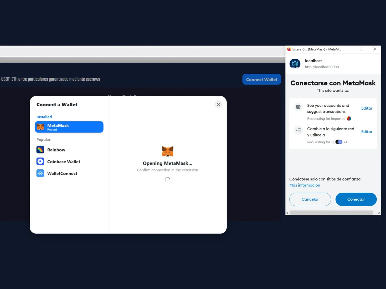 Imagen de una Dapp para intercambio de monedas MoneyBankEscrowImage (4)